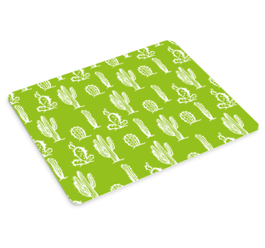 Originele muismat Cactuspatroon met groene achtergrond - TenStickers