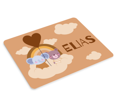 Muismat met naam kleurrijke dieren vrienden - TenStickers