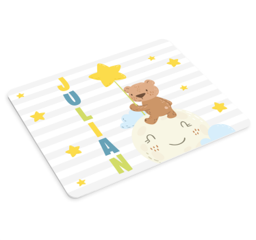 Muismat met naam beer met ster - TenStickers