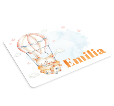 Muismat met naam bunny luchtballon - TenStickers