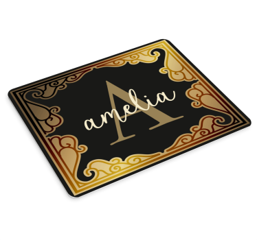 Muismat met naam elegante monogram ontwerp - TenStickers