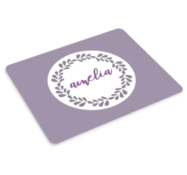 Muismat met naam gepersonaliseerde naam cirkel - TenStickers