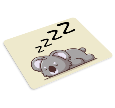 Anime muismat sleeping koala illustratie - TenStickers