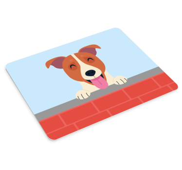 Originele muismat speelse hond die kijkt - TenStickers