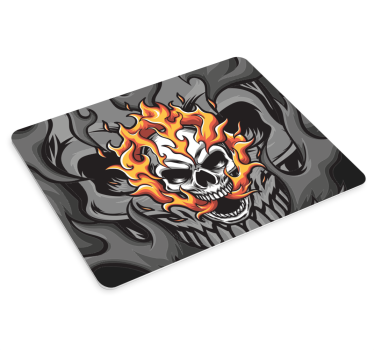 Originele muismat met vlammen-skull afbeelding - TenStickers
