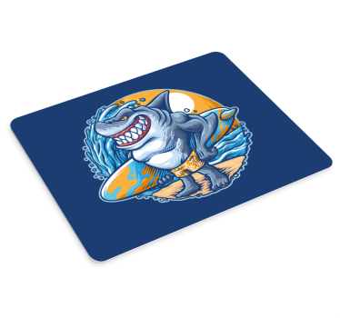 Gaming muismat haai met surfplank - TenStickers