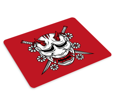Anime muismat met dreigend oni masker - TenStickers