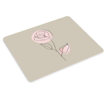 Originele muismat minimalistische bloemenomtrek - TenStickers