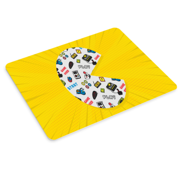 Gaming muismat met kleurrijke retro game symbolen - TenStickers