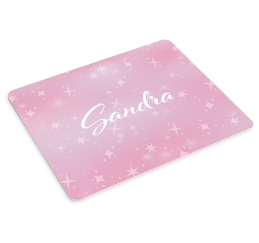 Muismat met naam gepersonaliseerd roze glitter - TenStickers