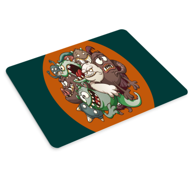 Gaming muismat grappige monster karakters - TenStickers