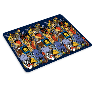 Gaming muismat met levendige animatiefiguren - TenStickers
