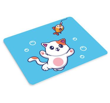 Gaming muismat speelse kattenvisserij - TenStickers