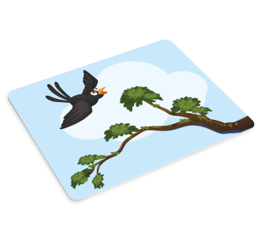 Originele muismat vliegende vogel illustratie - TenStickers