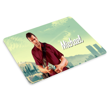 Gaming muismat personage met geld - TenStickers