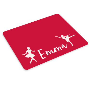 Muismat met naam Ballerina silhouet dansen - TenStickers