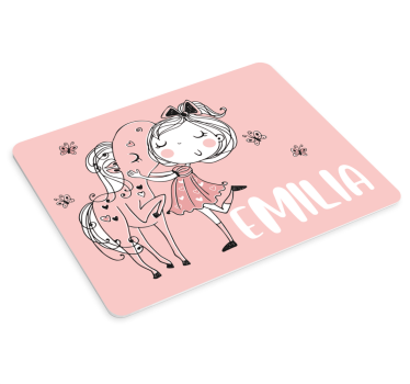 Muismat met naam Prinses met haar paard - TenStickers