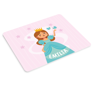 Muismat met naam prinsessenfiguur - TenStickers