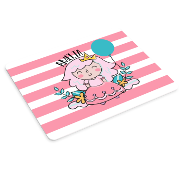 Muismat met naam schattige prinses illustratie - TenStickers
