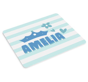 Muismat met naam amelia kroonpatroon - TenStickers