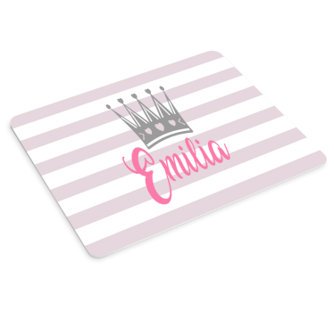 Muismat met naam kroon gepersonaliseerd emilia - TenStickers