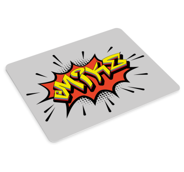Muismat met naam comic stijl naam - TenStickers