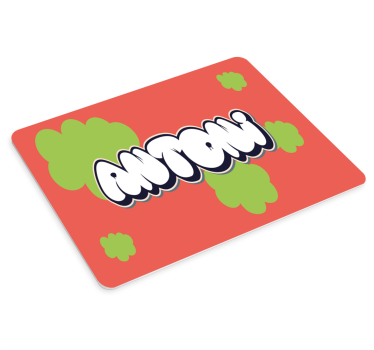 Muismat met naam aanpasbare kleurrijke tekst - TenStickers