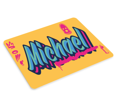 Muismat met naam kleurrijk naamontwerp - TenStickers