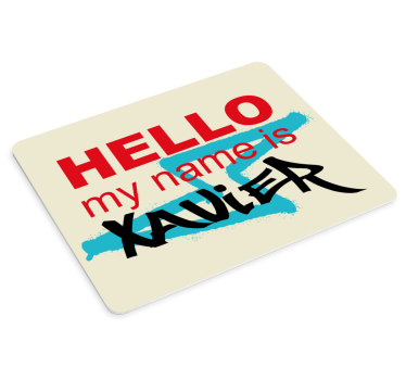 Muismat met naam hallo naam introductie - TenStickers