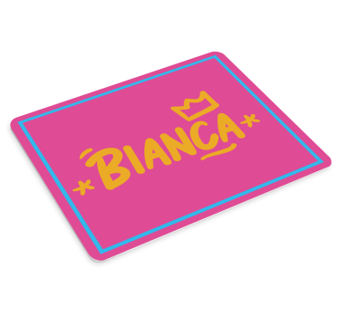 Muismat met naam gepersonaliseerde roze details - TenStickers