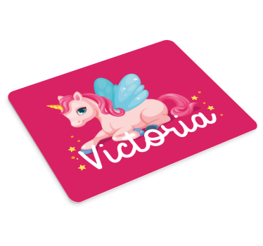 Muismat met naam schattig eenhoorn ontwerp - TenStickers