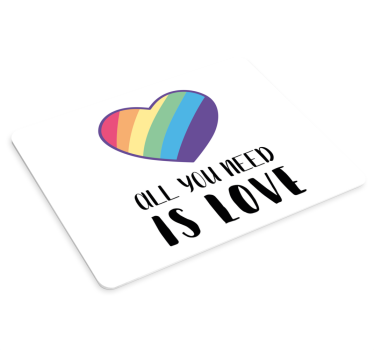 Citaat muismat regenboog hart liefde - TenStickers