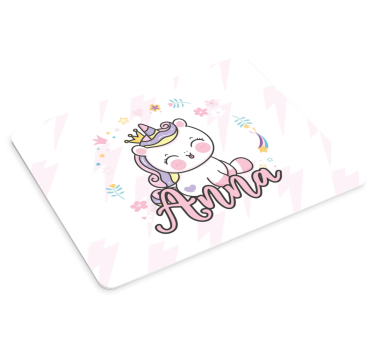 Muismat met naam schattig eenhoorn karakter - TenStickers