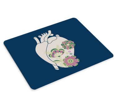 Originele muismat floral hartontwerp - TenStickers