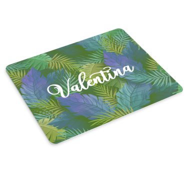 Muismat met naam tropische blad esthetiek - TenStickers