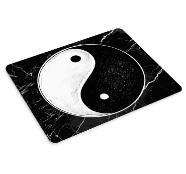 Muismat met naam yin yang symbool - TenStickers