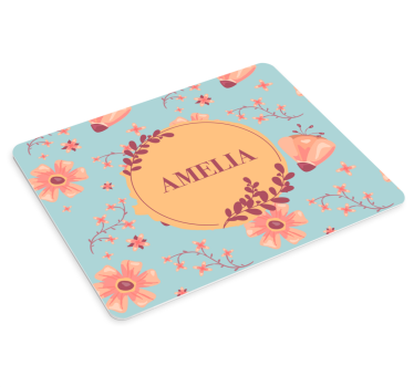 Muismat met naam botanische gepersonaliseerde accent - TenStickers