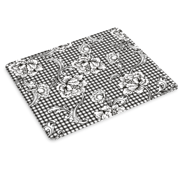 Patronen muismat bloemig geruite motief - TenStickers