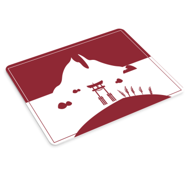 Muismat wereldkaart japanse torii poort - TenStickers