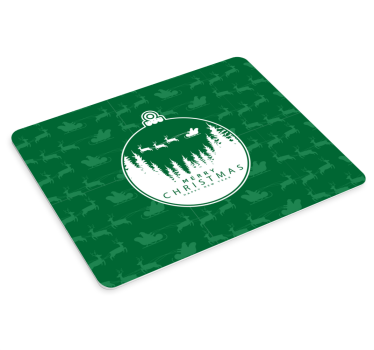 Muismat kerst feestelijke groene ornamenten - TenStickers