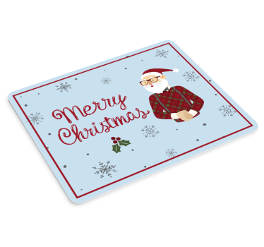 Muismat kerst feestelijk portret van de kerstman - TenStickers