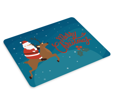 Muismat kerst kerstman op rendier - TenStickers