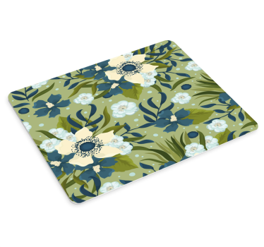Patronen muismat bloemig groene print - TenStickers