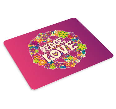 Citaat muismat kleurrijke bloemen vrede - TenStickers