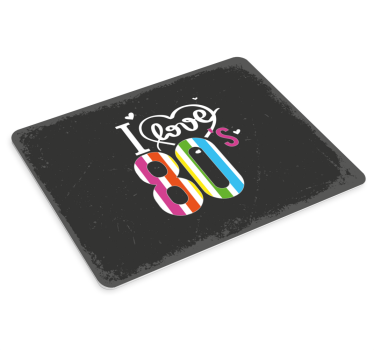Citaat muismat kleurrijke liefde uit de jaren 80 - TenStickers