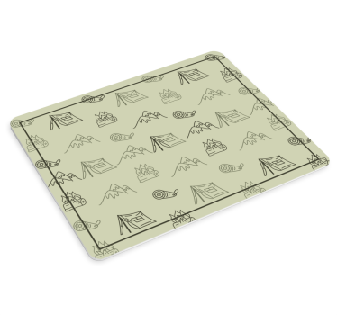 Originele muismat met campingthema illustraties - TenStickers