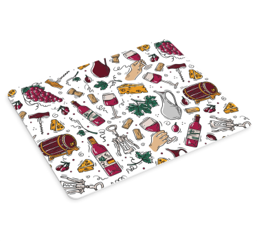 Originele muismat met wijn thema illustraties - TenStickers