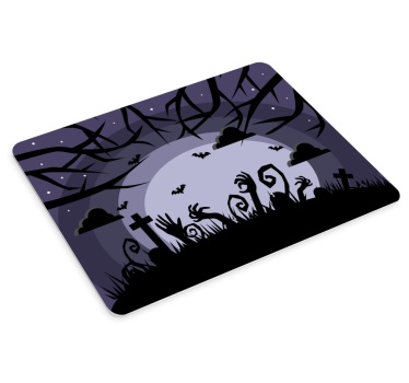 Gaming muismat griezelige begraafplaats scene - TenStickers