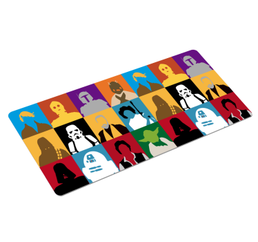 Gaming muismat character silhouetten collage - TenStickers