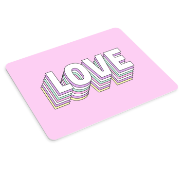 Citaat muismat kleurrijke liefde typografie - TenStickers